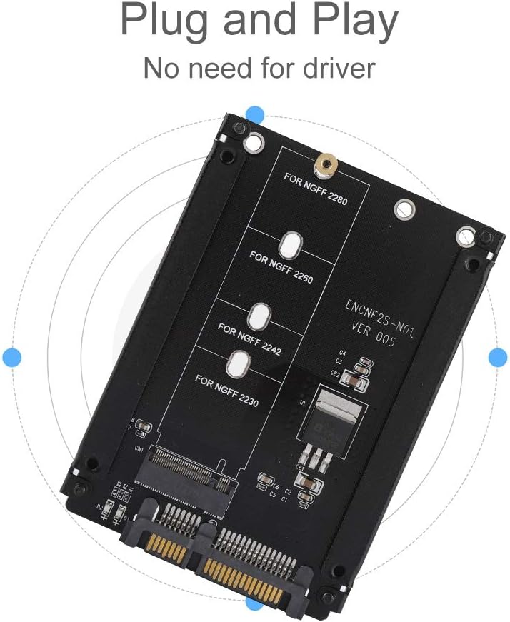 M.2 SSD to 2.5in Adapter M.2 to SATA Converter M.2 NGFF to SATA Adapter, High Per M.2 to SATA Conver
