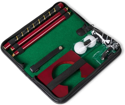 Froster Büro-Golf-Set, im Transportköfferchen, tragbarer Golfschläger/Putter, 2 Bälle, Becher, für I