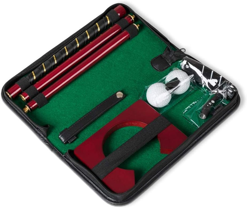 Froster Büro-Golf-Set, im Transportköfferchen, tragbarer Golfschläger/Putter, 2 Bälle, Becher, für I