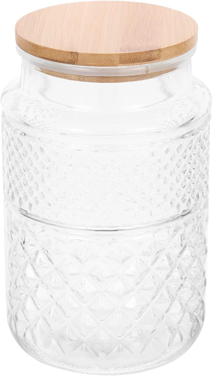 Cabilock Food Container Vorratsgl? Mit Holzdeckel Vorratsdosen Glasdose Dose Bonbonglas Honiggl? Kaf