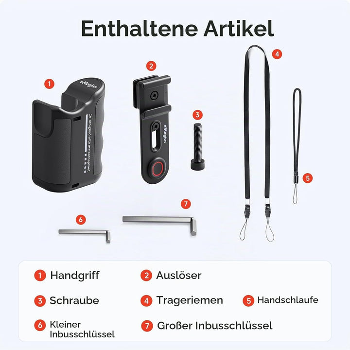 Xplorer Grip Kit für GoPro/DJI/Insta360 Action Kamera, Fotografieren Handgriff Handle Zubehör für Go
