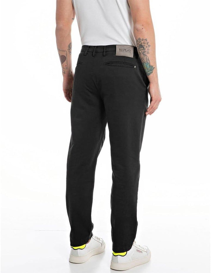 Replay Herren Chino Benni Regular-Fit mit Stretch 34W / 30L Blackboard 099, 34W / 30L Blackboard 099