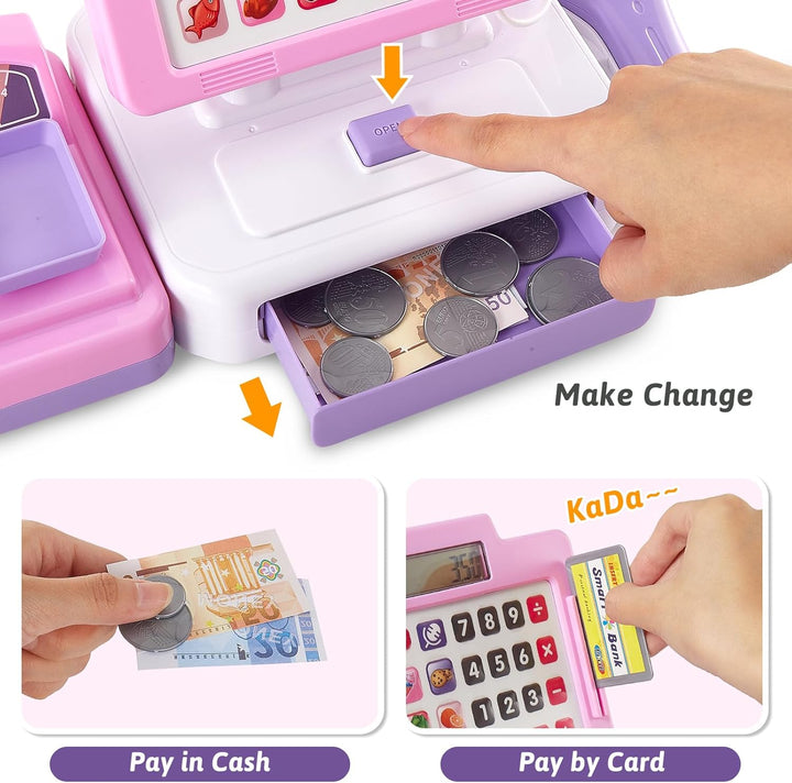 Kinder Kasse Spielzeug mit Scanner und Sound Moderne Supermarktkasse Kinder Rollenspiele Supermarkt