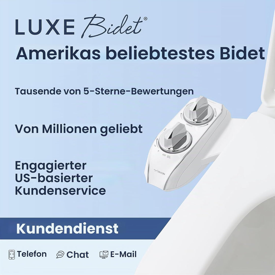 LUXE Bidet NEO 185 Plus – WC-Sitzaufsatz der nächsten Generation mit innovativen EZ-Lift-Scharnieren