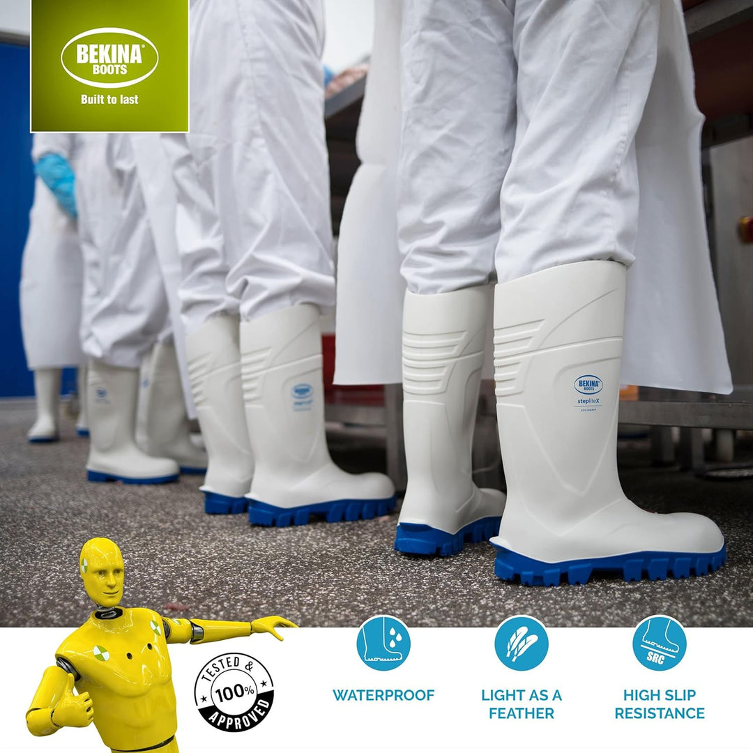 Robuste Sicherheitsstiefel für Männer und Frauen mit Stahlkappe, rutschfest, Weite Passform, Stiefel