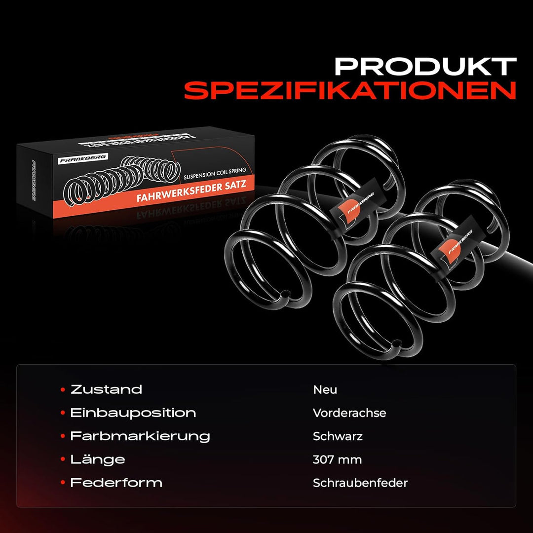 Frankberg 2x Federn Fahrwerksfeder Vorderachse Links Rechts Kompatibel mit P.a.s.s.a.t 362 3C2 3C5 2