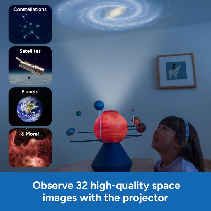 Learning Resources GeoSafari Orbitierendes Sonnensystem & Projektor mit 32 Weltraum‑Bildern – Planet