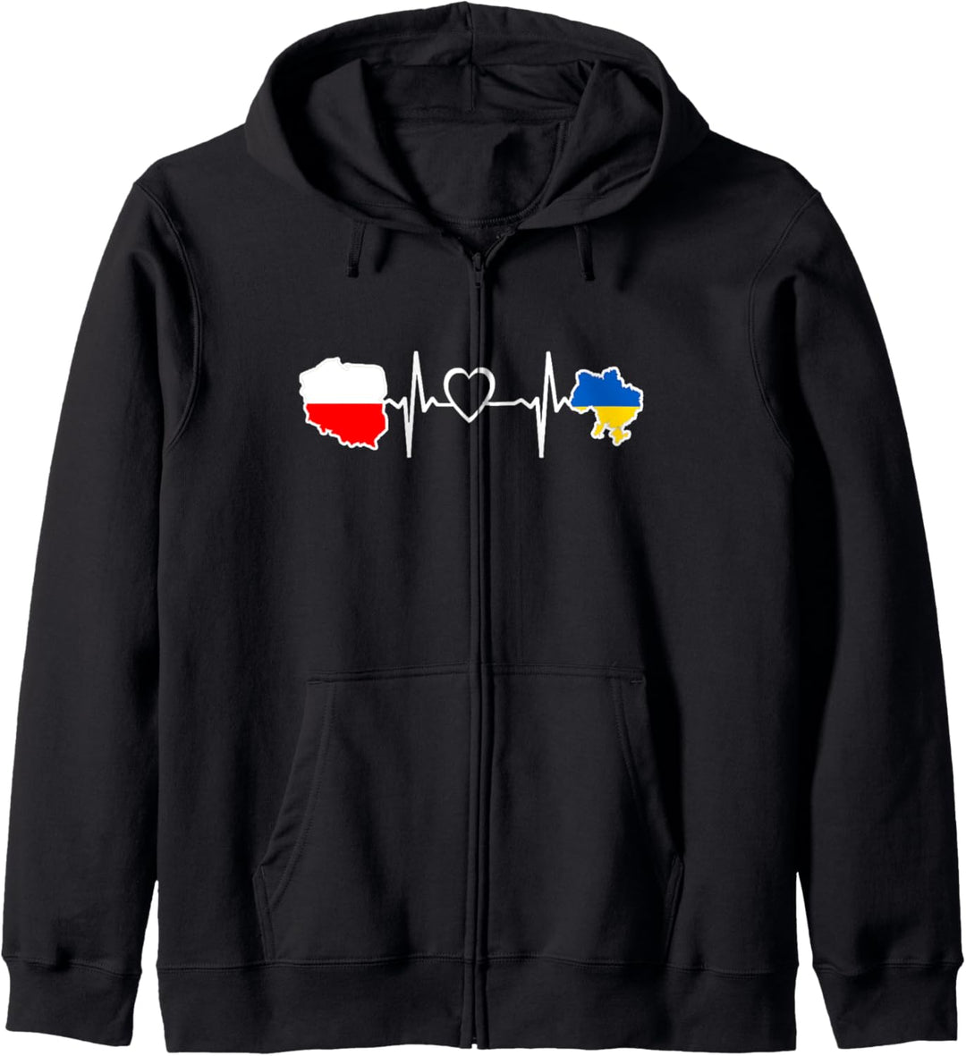 Ukrainische Polnische Flagge - Ukraine Polen Herzschlag Kapuzenjacke