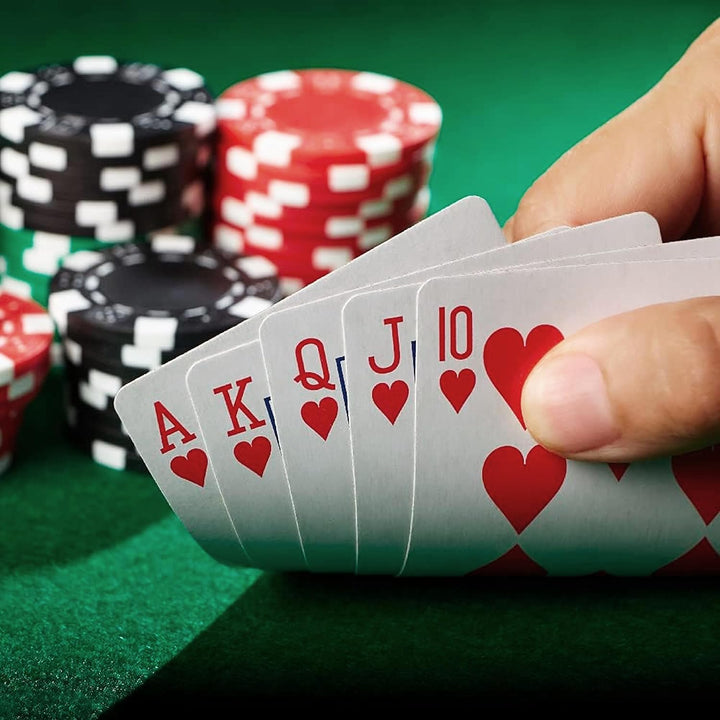 Pokerkoffer mit 500 Laserchips 2 Pokerdecks 3 Button Poker Komplettset, Pokerset Profi Deluxe Set St
