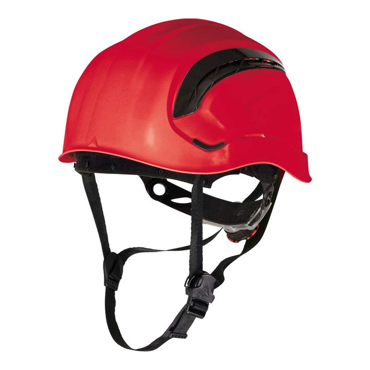 Deltaplus GRAWIROFL Belüfteter Bauhelm - Bergsteigerhelm-Stil, Rot, Grösse Einstellbar Rot Einstellb