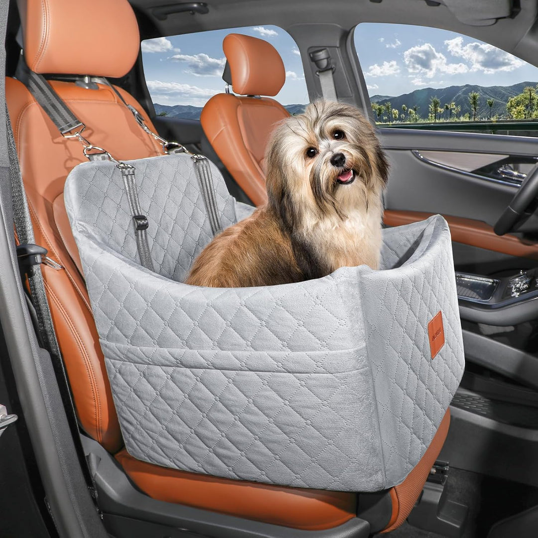 Hunde Autositz für kleine bis mittlere Hunde, Waschbarer hundesitz Auto mit Aufbewahrungstaschen, An