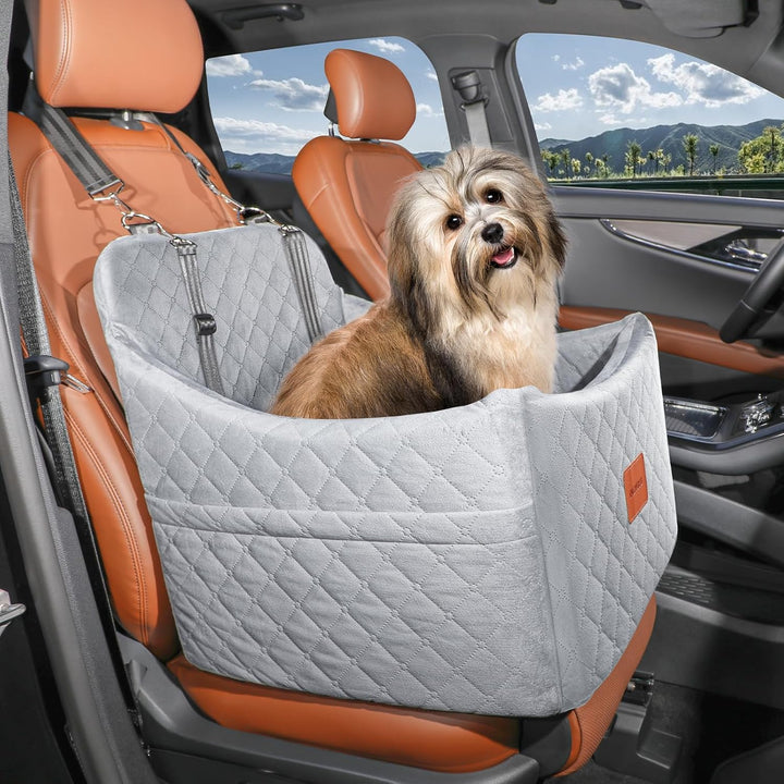 Hunde Autositz für kleine bis mittlere Hunde, Waschbarer hundesitz Auto mit Aufbewahrungstaschen, An