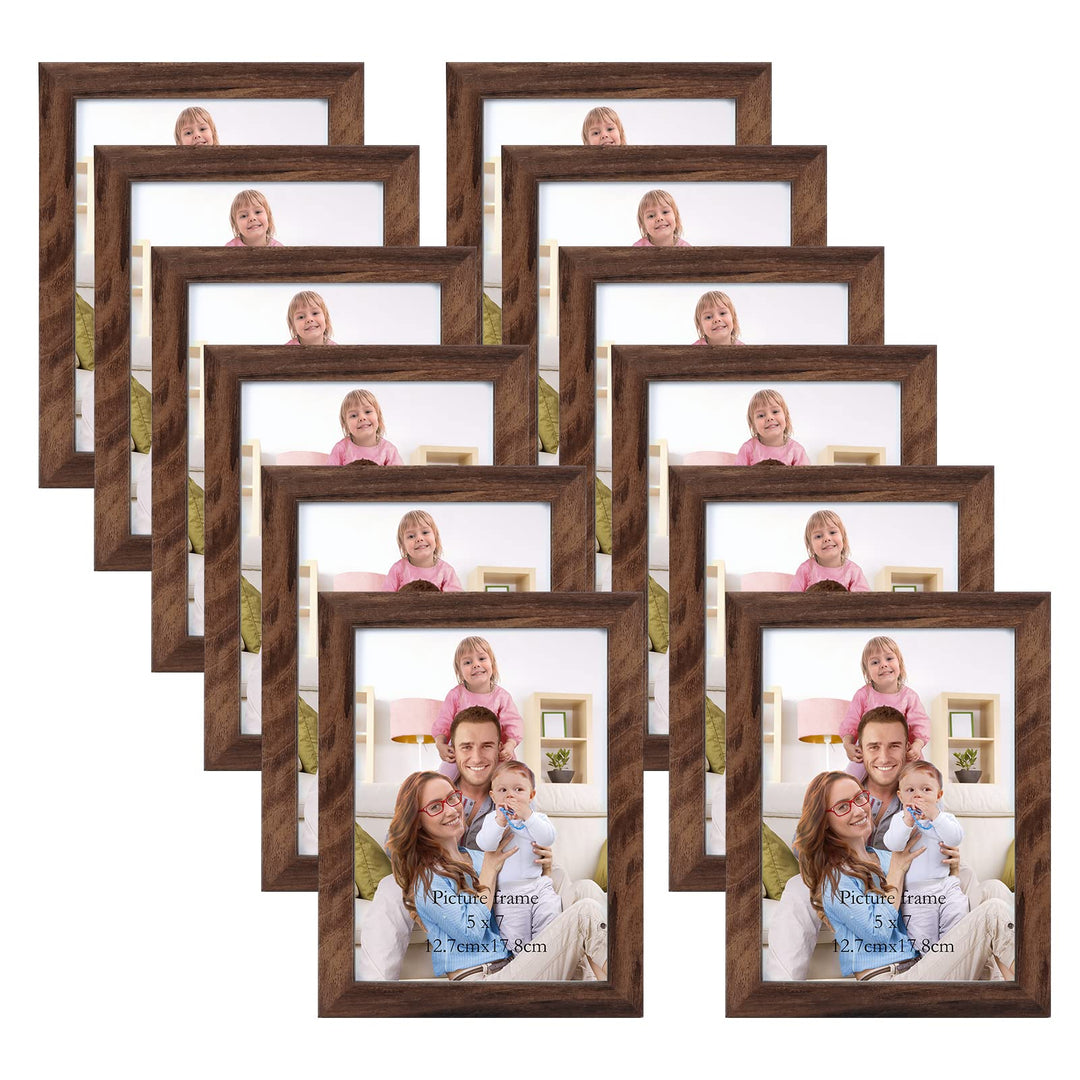 Giftgarden 12er Set Braun Bilderrahmen 13x18 cm, Braune Fotorahmen Collage für Fotos und Bilder, Dun