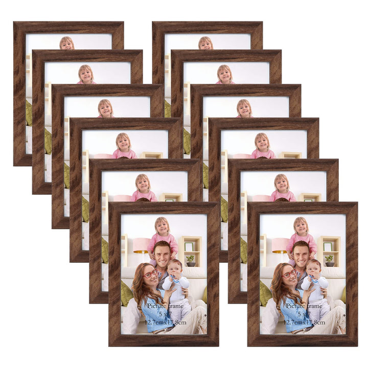 Giftgarden 12er Set Braun Bilderrahmen 13x18 cm, Braune Fotorahmen Collage für Fotos und Bilder, Dun
