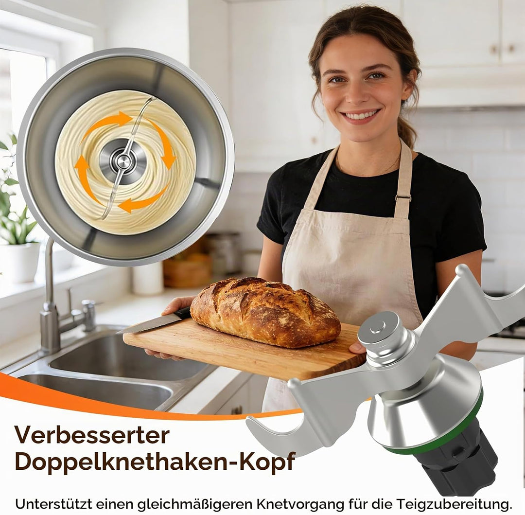 Teigmesser für Thermomix TM7 TM6 TM5, Edelstahl Teigmischmesser, Mixmesser Ersatz Zubehör für Thermo