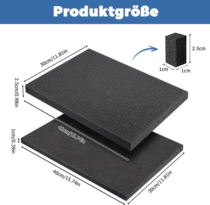10 Stück Schaumstoff Zuschnitt 400 x 300 mm Vielseitige Schaumstoffeinlage für Werkzeug- und Kamerak