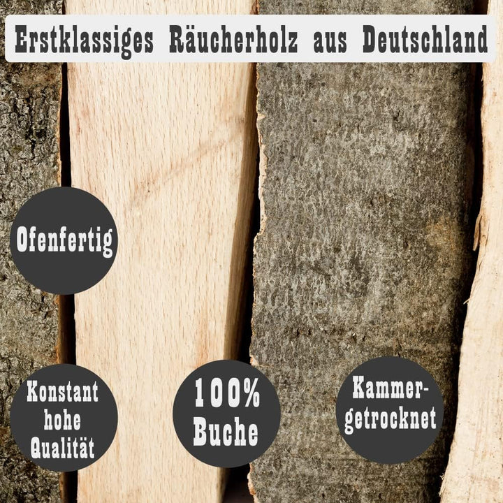 Buche Smoker Holz Räucherholz Brennholz 10-30 kg Buchenholz kammergetrocknet 25 cm Kaminholz Smoke F