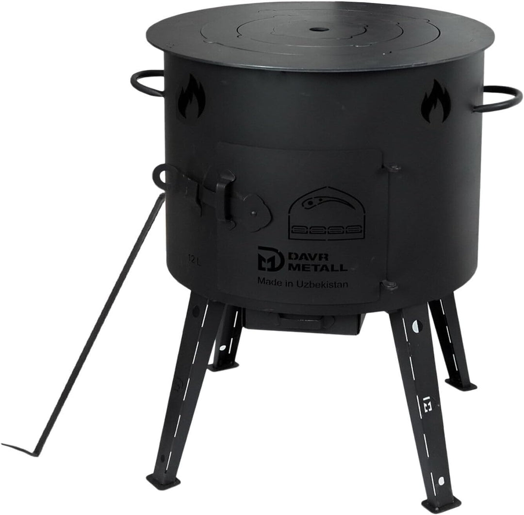 Utschak Ø40 Uchag 12L Kazan Wok Grillfächer Schaumkelle Eintopfofen Utschag Учаг Campingofen Orienta