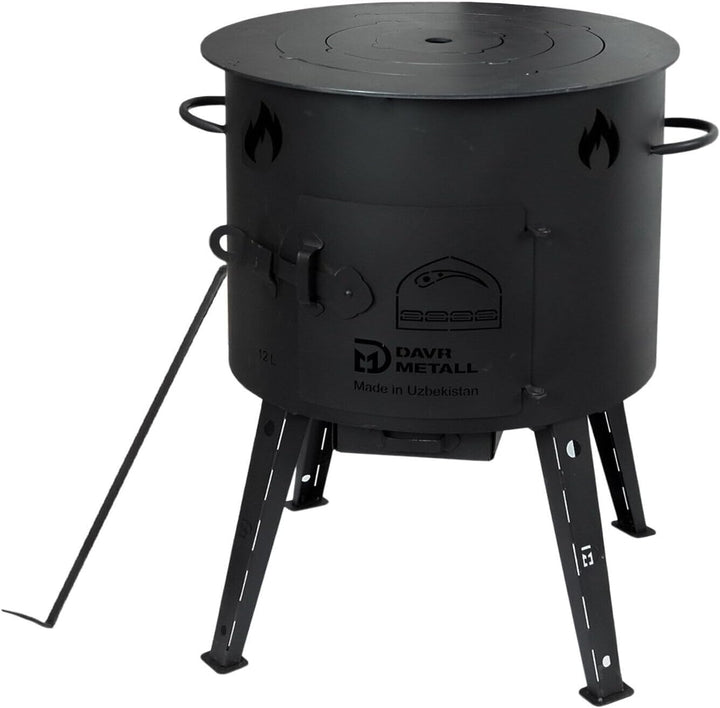 Utschak Ø40 Uchag 12L Kazan Wok Grillfächer Schaumkelle Eintopfofen Utschag Учаг Campingofen Orienta
