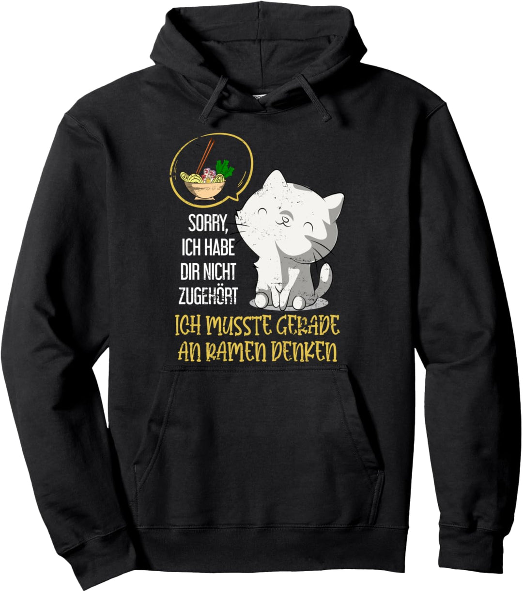 Asiatische Ramen Nudeln Kawaii Katze Anime Lustiges Ramen Pullover Hoodie