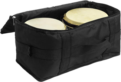 World Rhythm BON7 Bongos 6"" & 7"" Anfänger Eiche Bongo Drums - Matt Black Bongos mit gepolsterter G