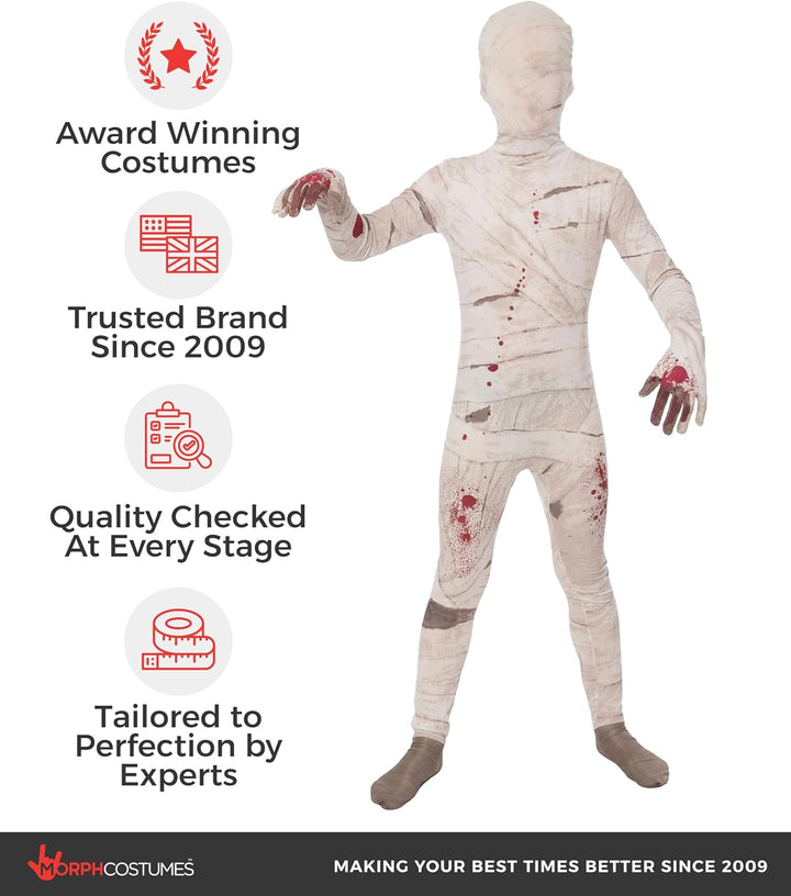 Morphsuits Kostüm Mumie Kinder, Mumien Kostüm Kinder, Halloween Kostüm Mumie Kinder, M