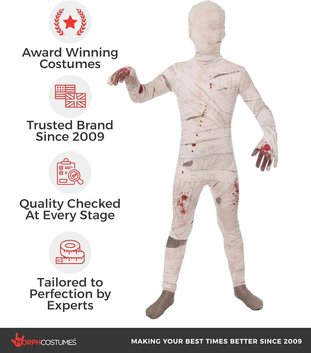 Morphsuits Kostüm Mumie Kinder, Mumien Kostüm Kinder, Halloween Kostüm Mumie Kinder, L
