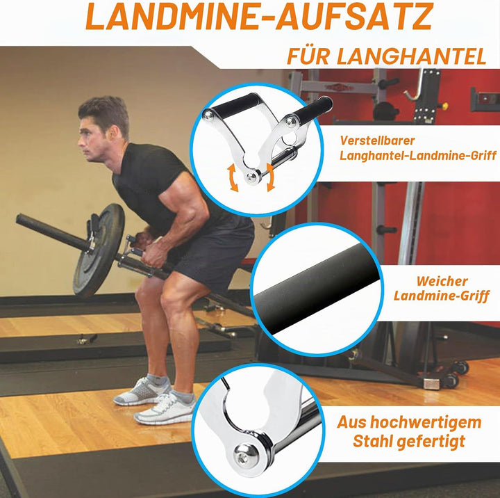 KORIKAHM Viking Press Landmine Griff für 5,1 cm olympische Langhantel, T-Bar Row Attachment Core Str