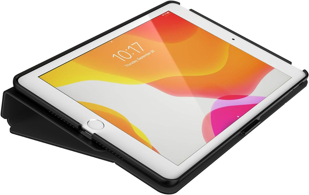 Speck-Produkte Balance Folio iPad (2019-2021) Schutzhülle und Ständer, Schwarz/Schwarz, Schwarz
