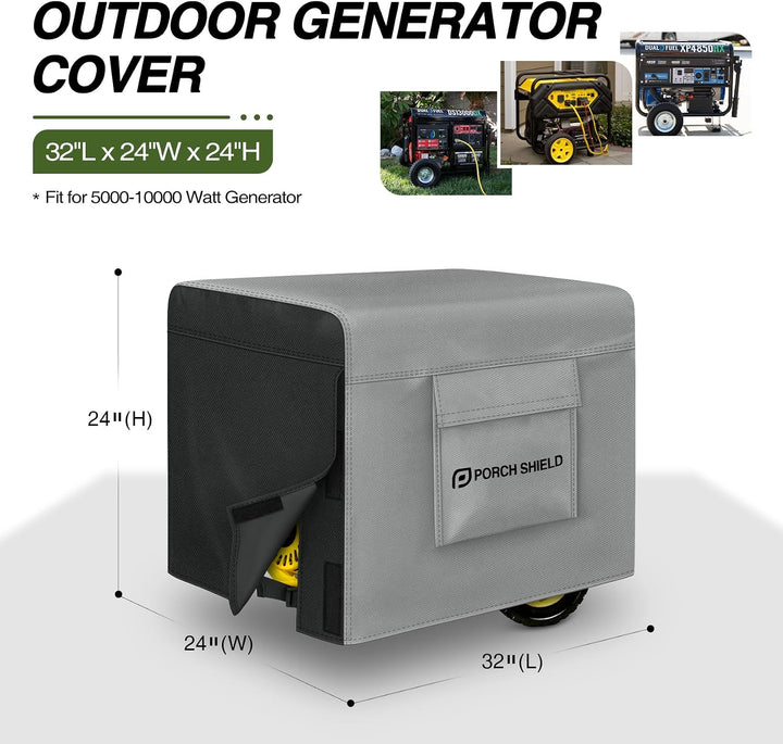 Porch Shield Wasserdichte Generatorabdeckung – Robuste Abdeckung für tragbaren Generator 5000 bis 10