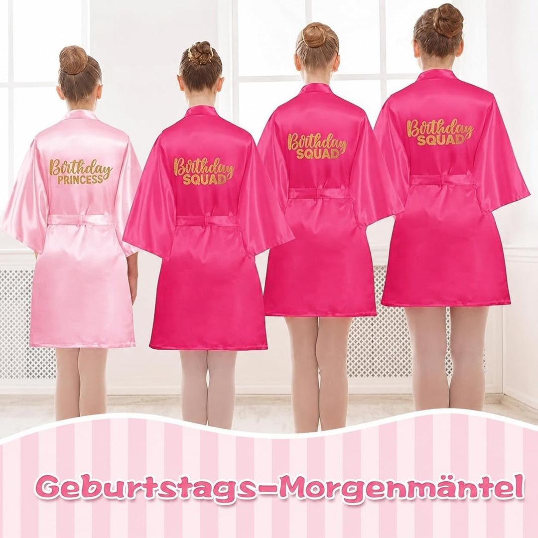 24 Stück Spa-Party-Zubehör für Mädchen 6 Spa-Bademäntel, 6 Stirnbänder, 6 Tragetaschen, 6 Augenmaske
