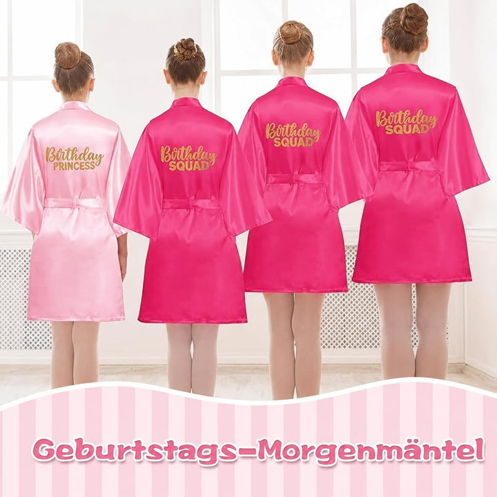24 Stück Spa-Party-Zubehör für Mädchen 6 Spa-Bademäntel, 6 Stirnbänder, 6 Tragetaschen, 6 Augenmaske