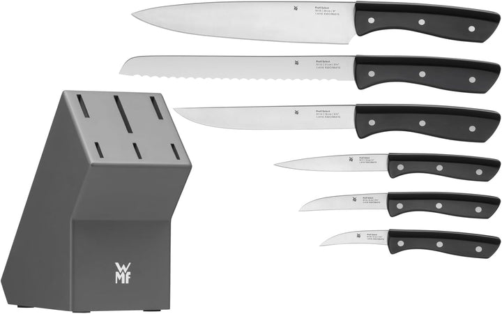 WMF Messerblock mit Messerset 7-teilig, Küchenmesser Set mit Messerhalter, 6 scharfe Messer, Holz-Bl