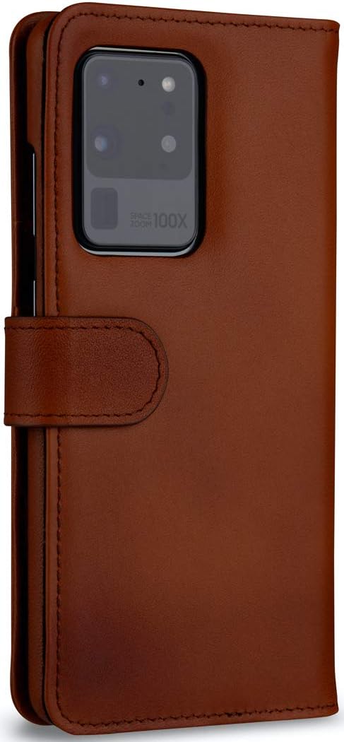STILGUT Talis kompatibel mit Samsung Galaxy S20 Ultra Hülle mit Kartenfach aus Leder, Wallet Case, L