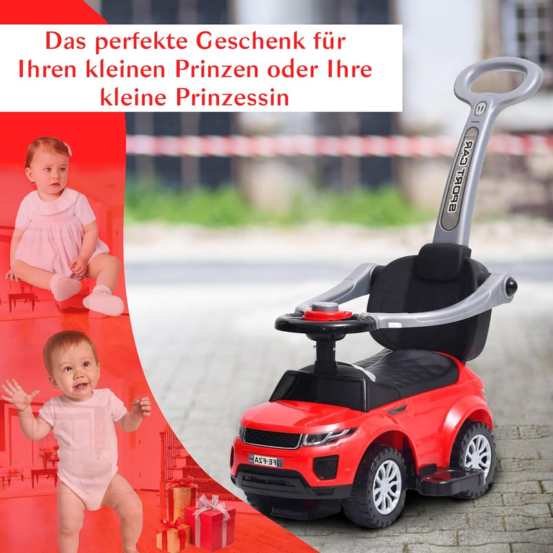 COIL Rutschauto mit Schiebestange 614 W - Rutschauto für Kinder - 3-in-1 Design - Bobby Car Zubehör