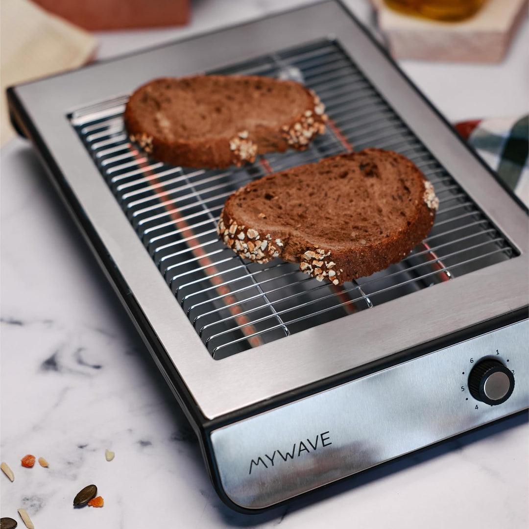 My Wave - Flachtoaster - Für Brot und Backwaren - Flachbett Toaster mit 900W Leistung - Einstellbare