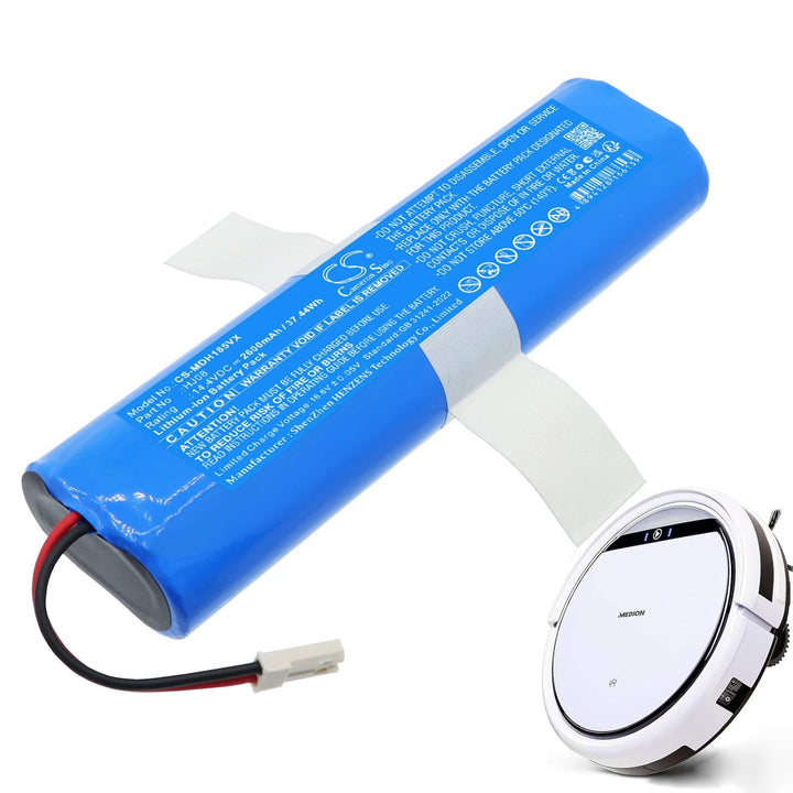 14.4V 2600mAh Ersatz akku kompatibel mit Medion MD13202, MD18500, MD18501, MD18600, MD19510, MD19511