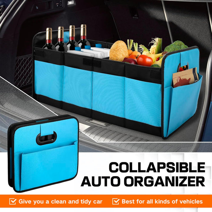 Kofferraum Organizer Auto, Faltbare Kofferraumtasche mit Fächern & Tragegriff,Geräumige Aufbewahrung