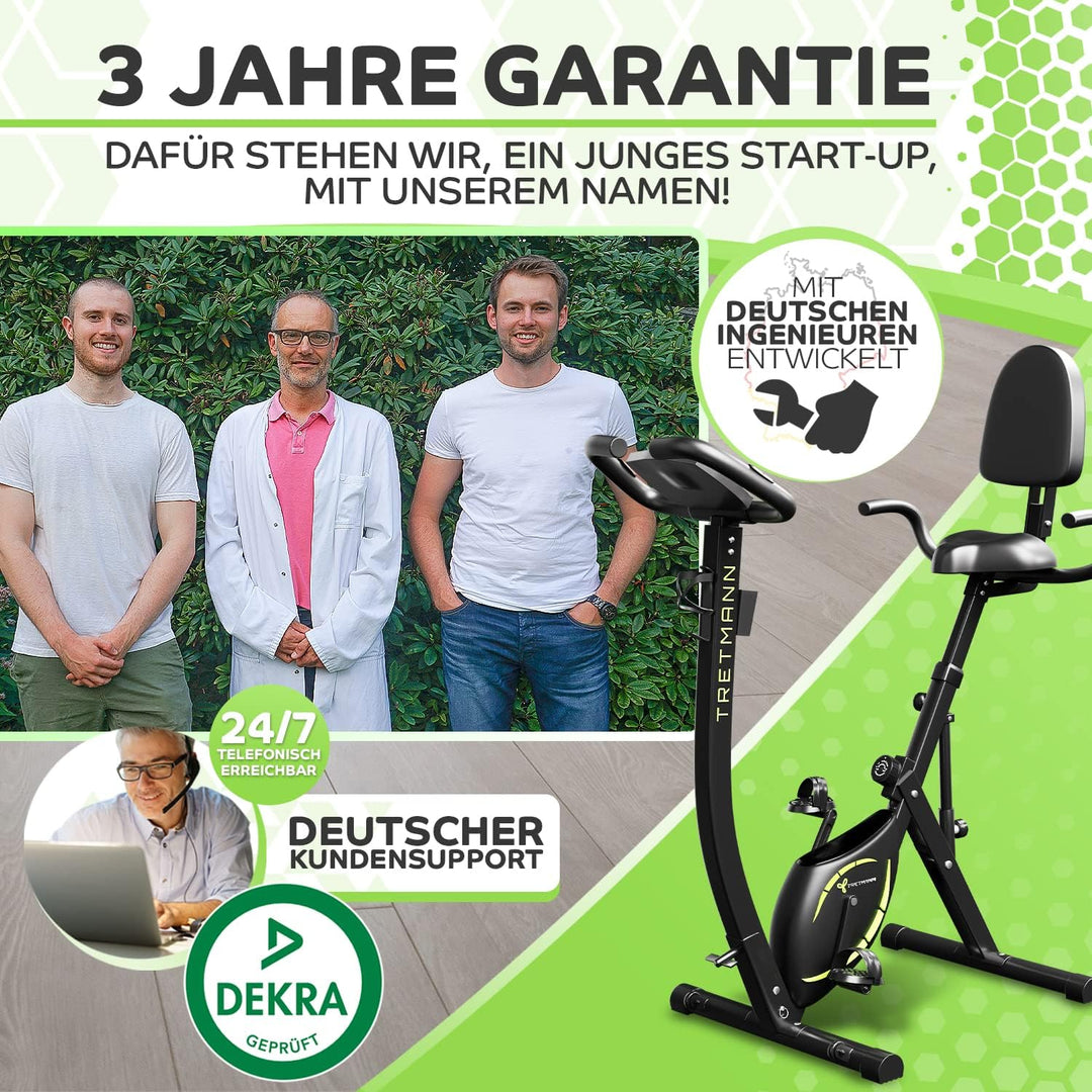 Tretmann NEU 3in1 Heimtrainer Fahrrad klappbar -extra leise & komfortabel - [SoftFoam] DEKRA geprüft