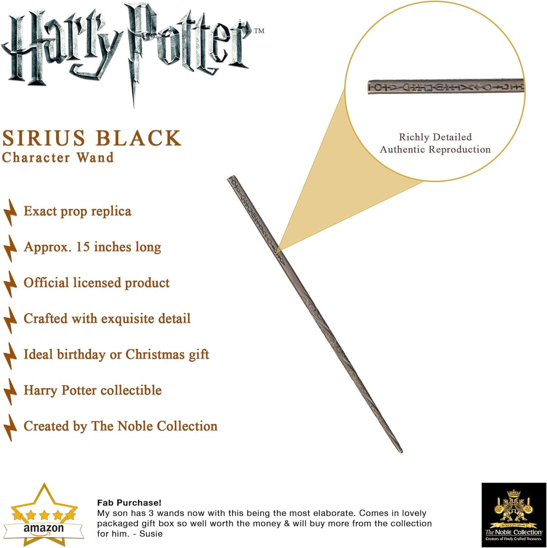 The Noble Collection - Sirius Black Character Wand - 15.5in (39cm) Harry Potter Wand with Name Tag -