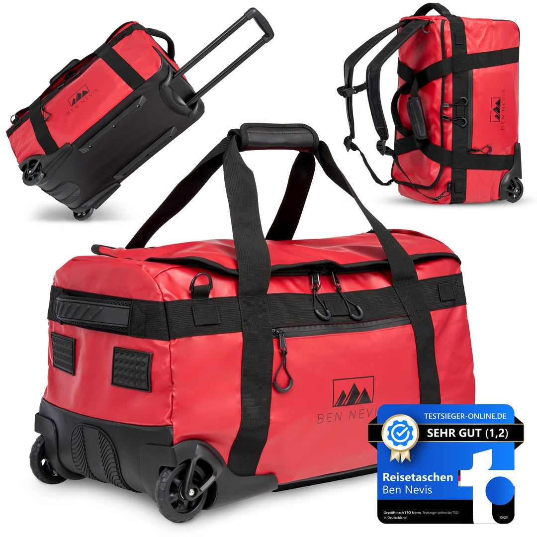 BEN NEVIS Reisetasche mit Rollen – 3in1 Tasche, Trolley + Rucksack [Mittel 60L - 3,2kg] Travel Reise