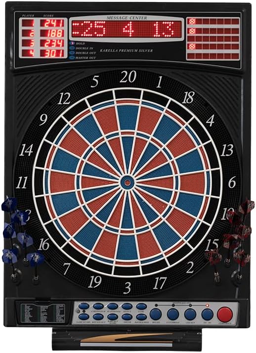 Karella Dartautomat Premium Silver, ausgereifte Darttechnik, elektronisches Dartboard für jedes Skil