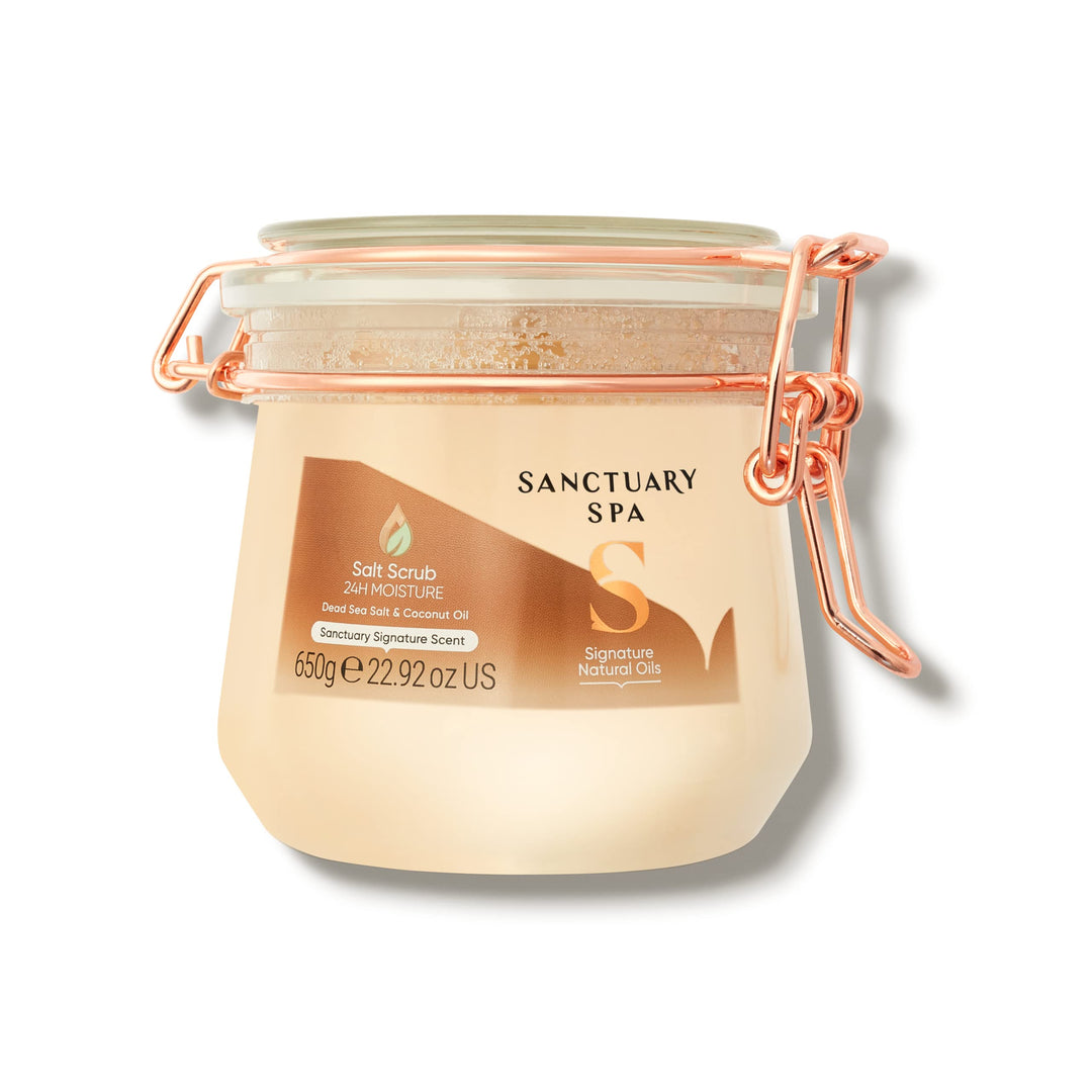 Sanctuary Spa Peeling mit Salz aus dem Toten Meer und Kokosnussöl, ohne Mineralöl, ohne Tierversuche