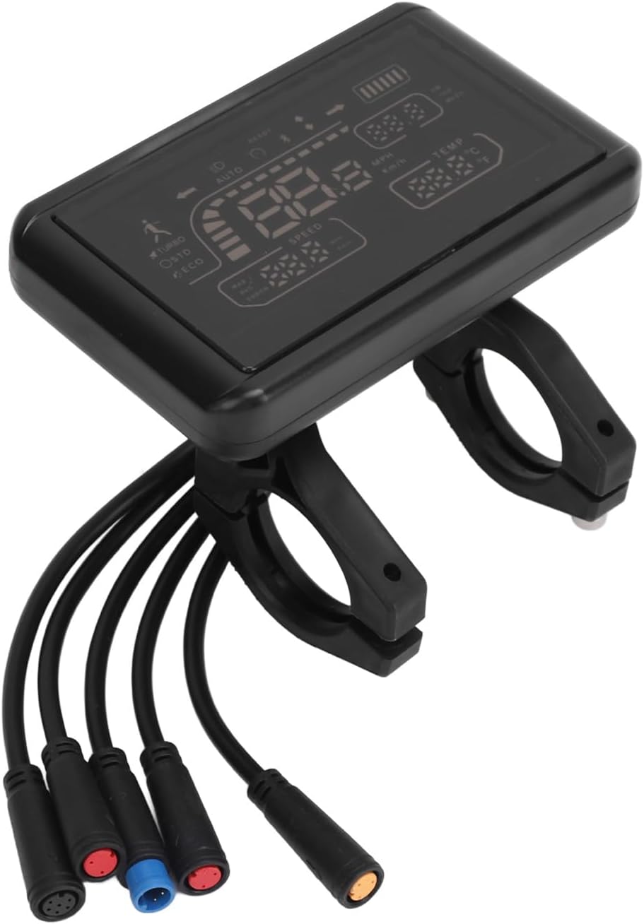 Fahrradcomputer, T4 Elektrofahrrad LCD Display mit 5 Wasserdichten Steckern, Fahrrad Tachometer, Fah