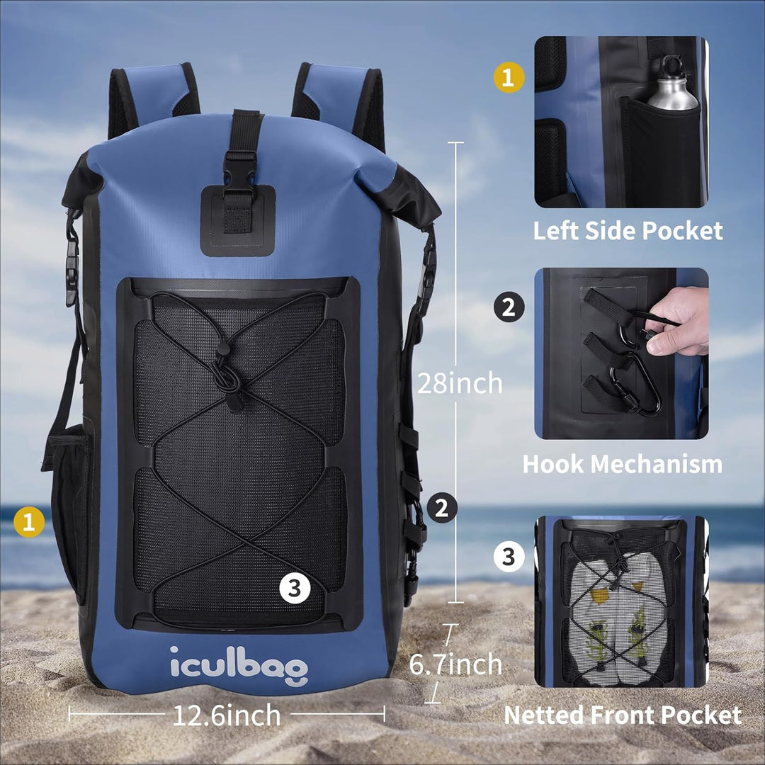 Wasserfester Rucksack 30L/40l wasserdichte Taschen FüR Boote Strand Gadget BootszubehöR Dry Bag Wass
