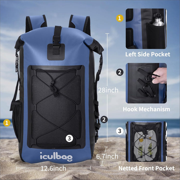 Wasserfester Rucksack 30L/40l wasserdichte Taschen FüR Boote Strand Gadget BootszubehöR Dry Bag Wass