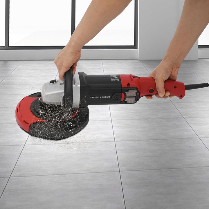 Betonschleifer 180mm mit Absaugung und 1580W Motor für Beton Stein | Staubfreie Schleifmaschine mit