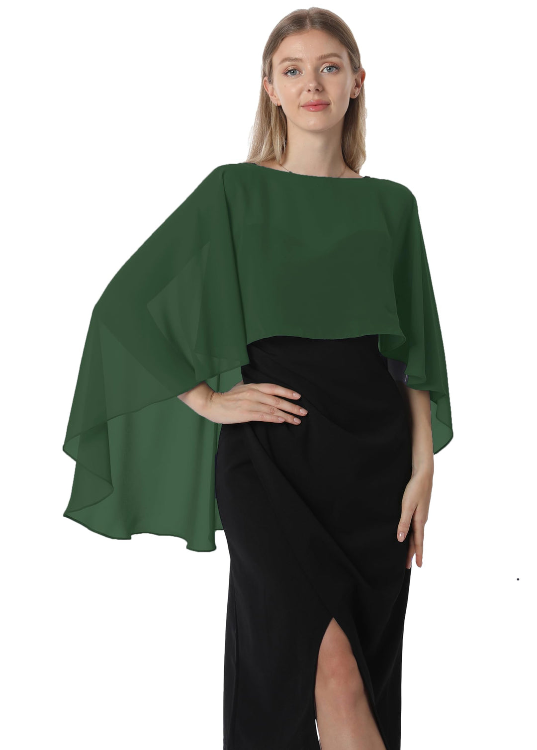 Damen Chiffon-umhang001 Pashmina-Schal Einheitsgrösse Moosgrün, Einheitsgrösse Moosgrün