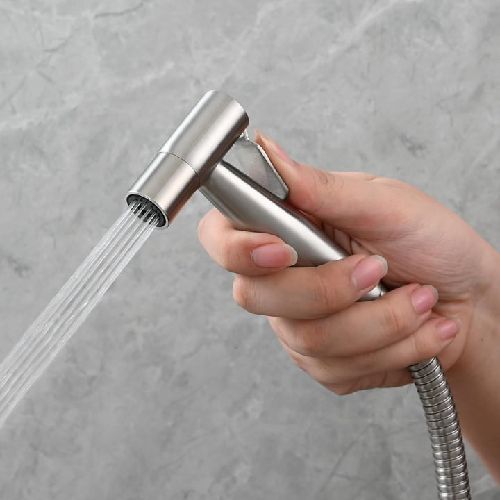Tecmolog Bidet Handbrause Edelstahl Bidet Sprayer Set mit 3-Wege Umschaltventil 3/8"-12/17 und Dusch