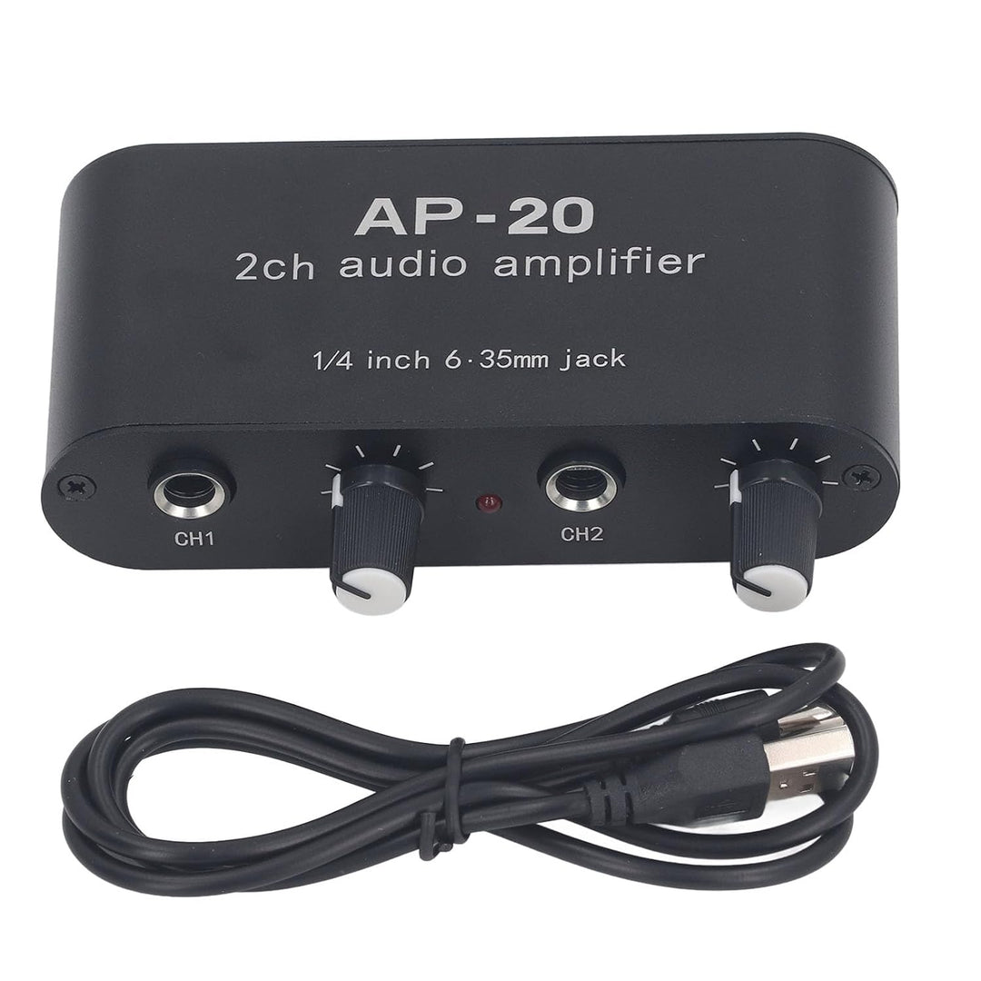 Tonvorverstärker, 0-20 DB 2CH 1/4 Zoll 6,5 Mm Tonverstärker DC 5-12 V für Mikrofone